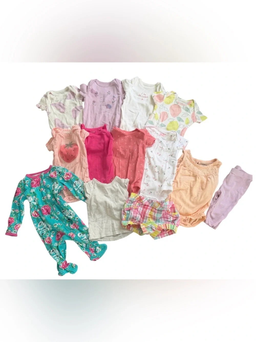 Carter's & Wonder Nation 13pc Baby Girl O-3M Misc Clothing Lot Multicolor